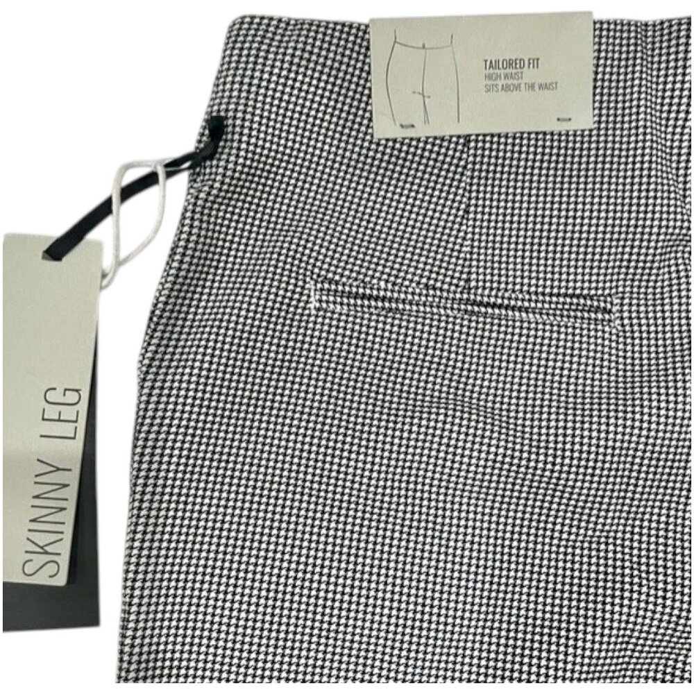 Massimo Fabbro Pull-On Pants Black White Plaid Slim Ankle S 4 - Picture 7 of 12